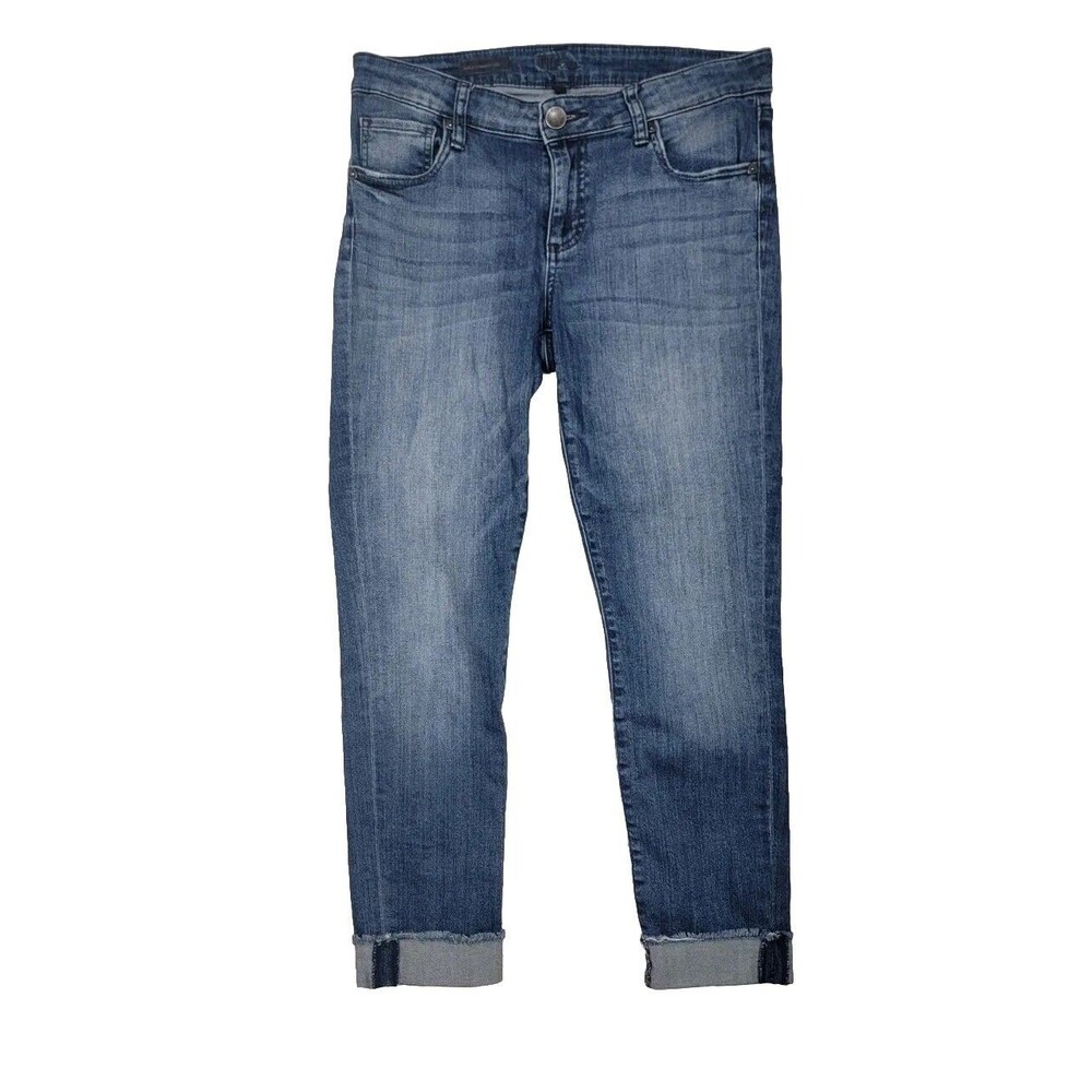 Kut From The Kloth Size 6 Jeans Ankle Straight Leg Denim Dark Wash Stretch V